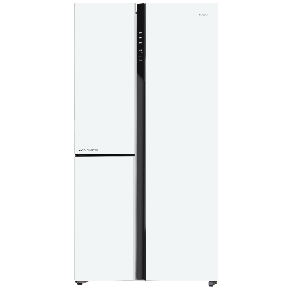 Haier 598L Pearl white Glass 3 Door Smart Convertible SBS
